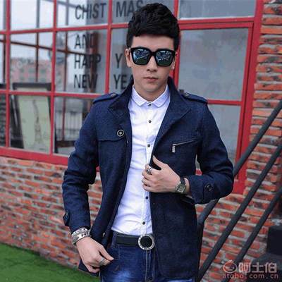 經(jīng)典與潮流的碰撞 名仕狼男裝風(fēng)衣中長(zhǎng)款立領(lǐng)韓版休閑大衣深度解析